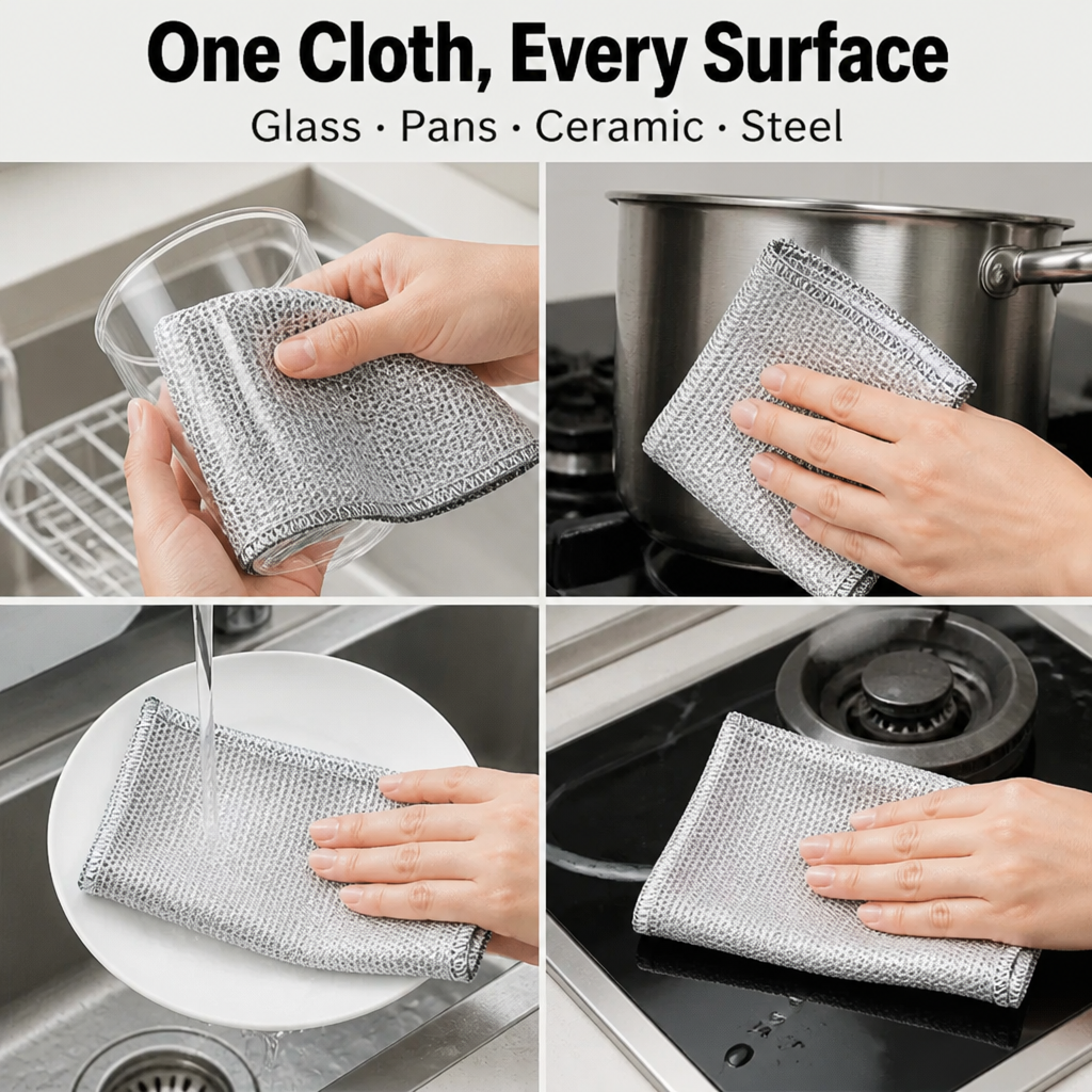 StellarEdge™ — Scrub Burnt-On Grease Off Every Pan Without a Single Scratch