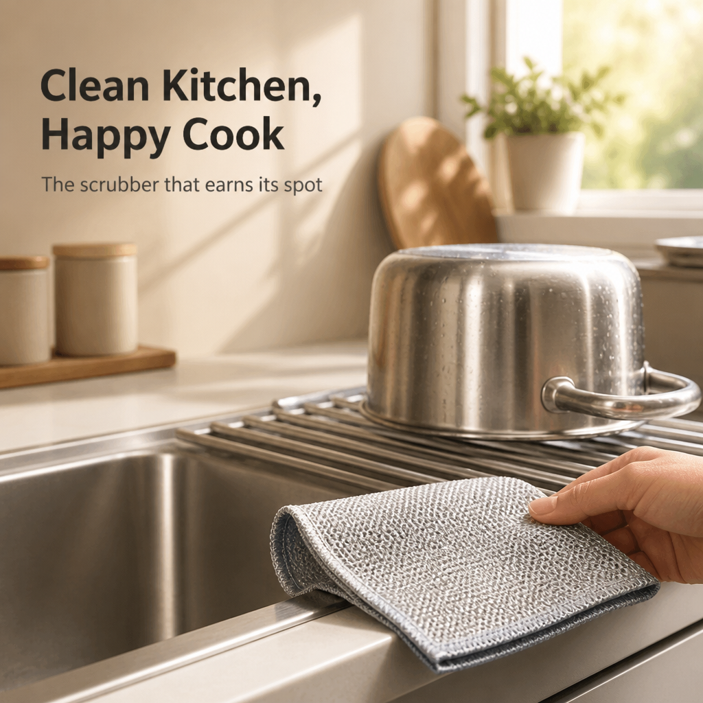 StellarEdge™ — Scrub Burnt-On Grease Off Every Pan Without a Single Scratch