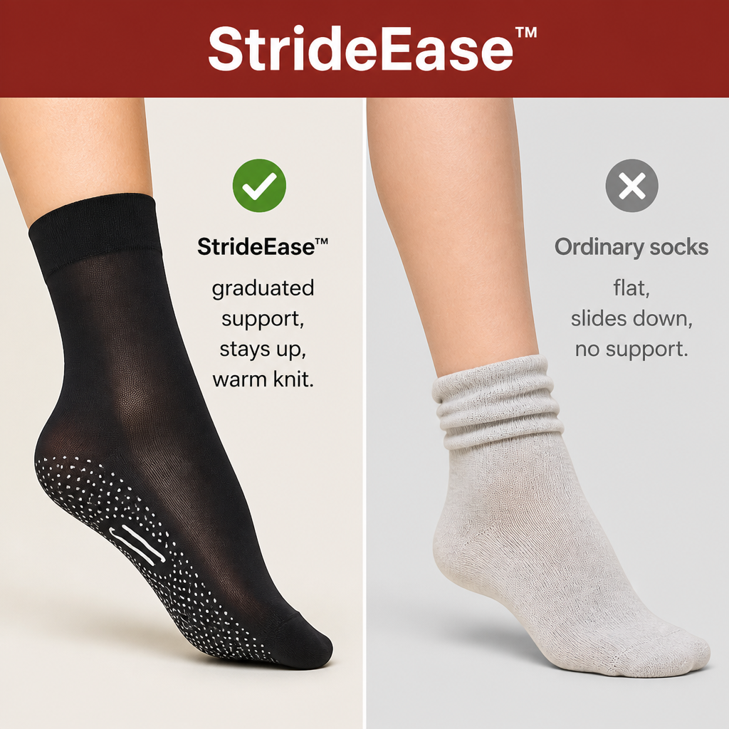 StrideEase™ — Beat the End-of-Shift Foot Ache with All-Day Graduated Compression