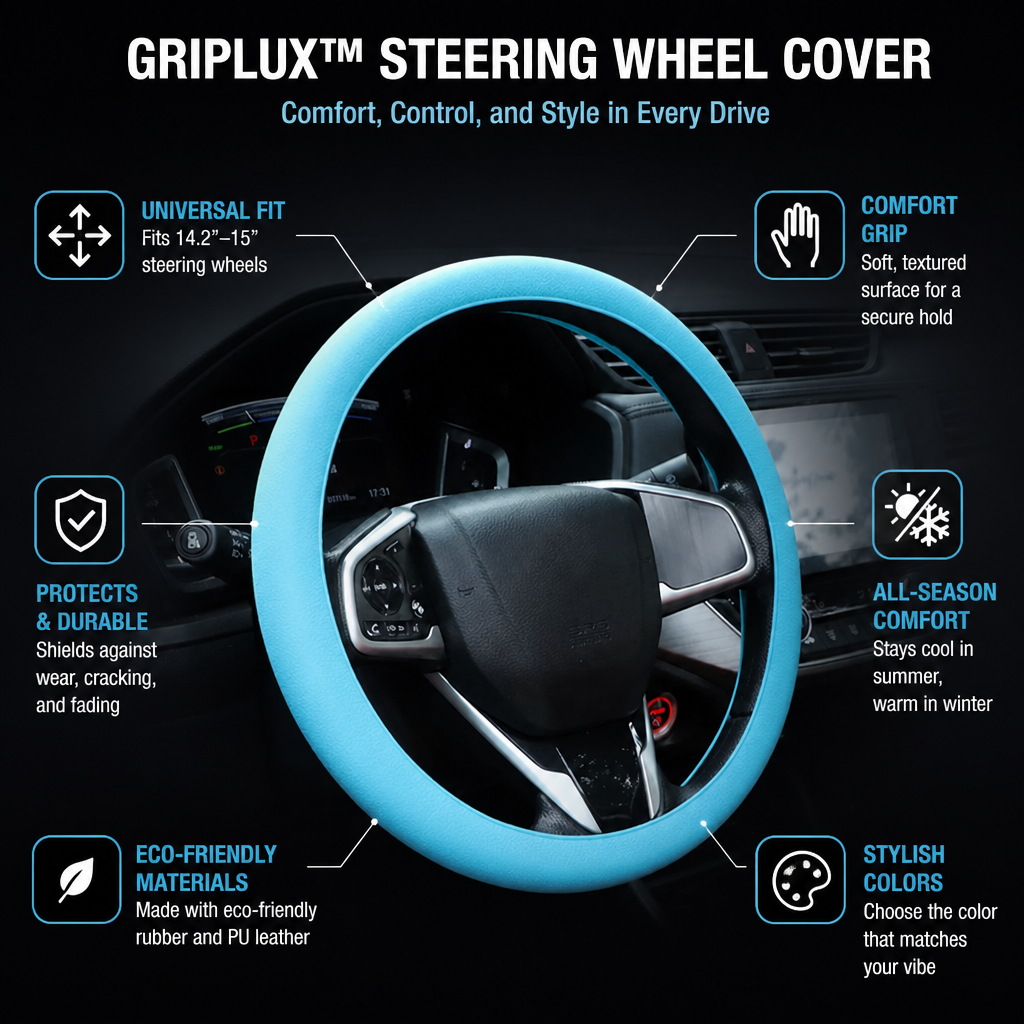 GripLux™ — Drive with Unshakable Control and Year-Round Comfort
