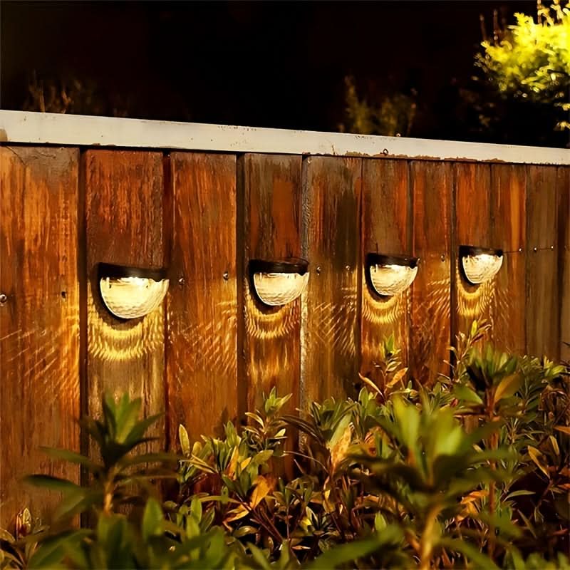 Set of Solar-Powered LaceGlow Wall Lights for Fences