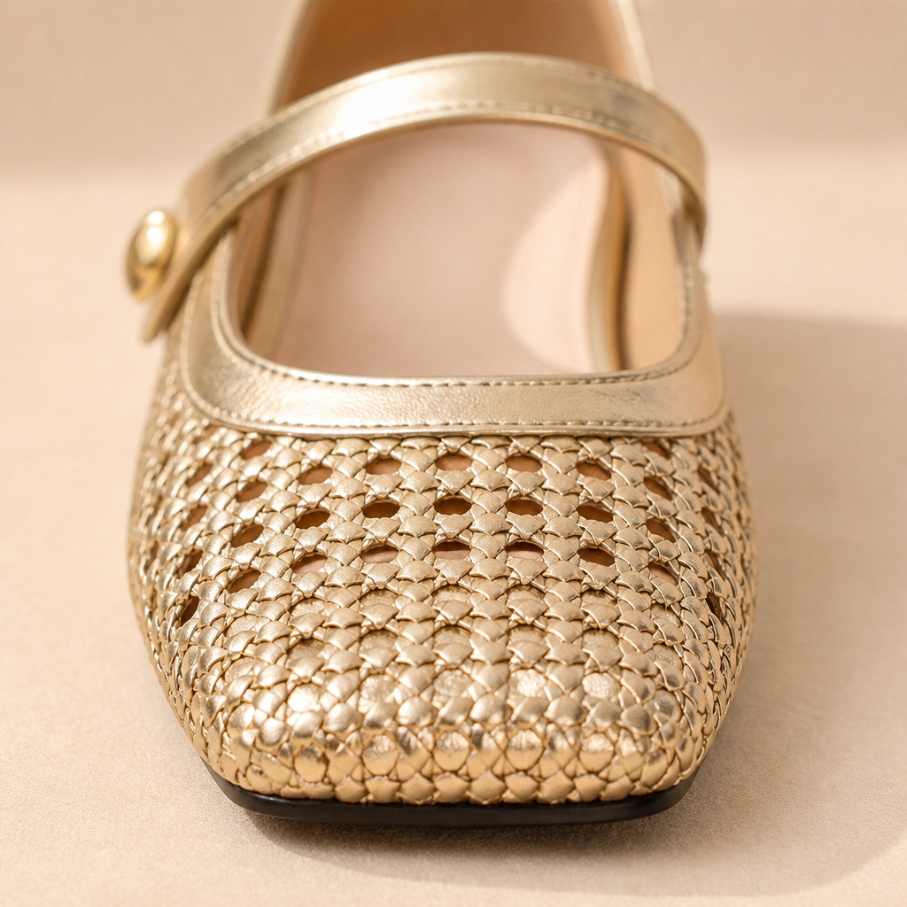 BreezeStep™ – Artisan-Woven Square-Toe Mary Jane Mules