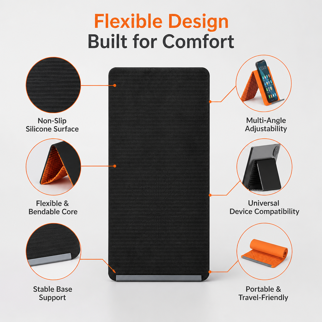 FlexiStance™ — Shape Your Device, Free Your Neck and Hands