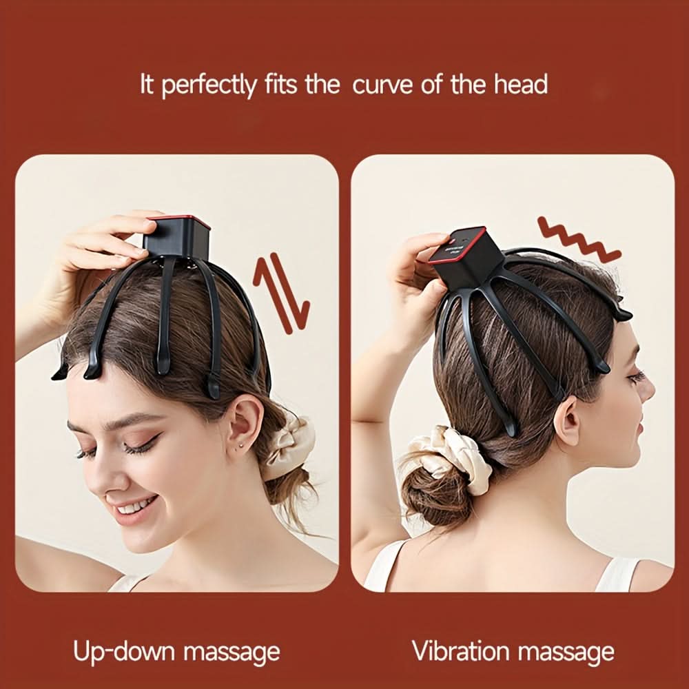 Electric Scalp Massager with Octopus Claw Design for Relaxation and Vibration