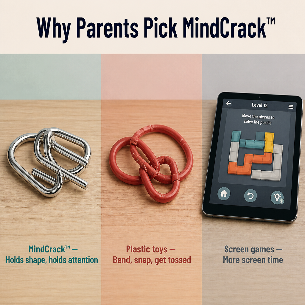 MindCrack™ — Draw Them Away From Screens With 8 Interactive Metal Brain Teasers