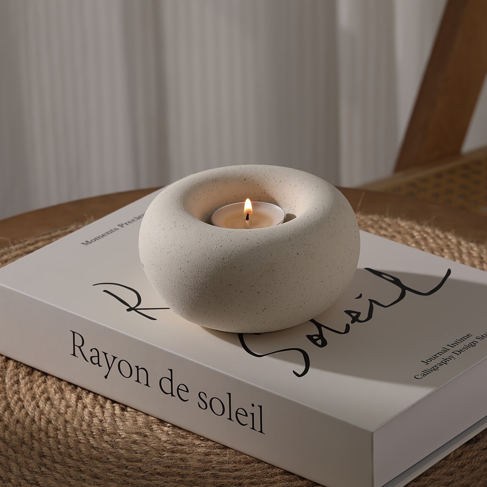 Elegant White Ceramic Candle Holder for Stylish Decor