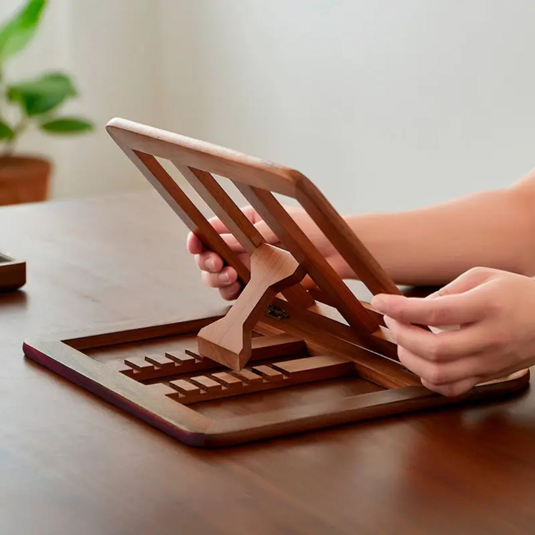 ElevatePro - 11-Inch Adjustable Wooden Laptop Stand for Comfort