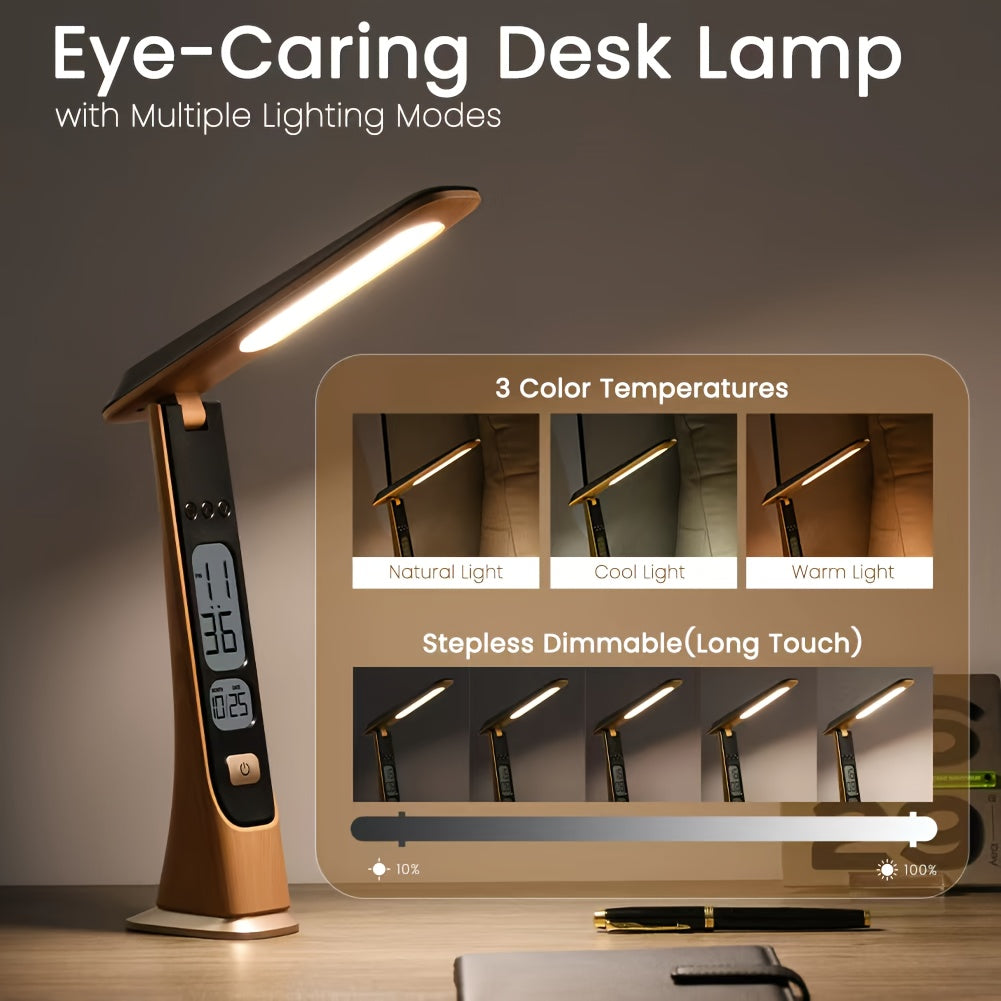 LUMIFOLD – Compact LED Desk Lamp with Time Display