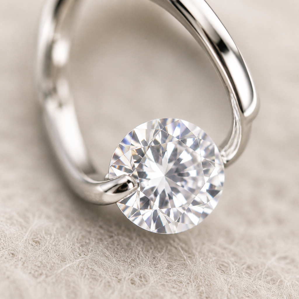 RadianceAura™ – Zircon Hoop Earrings with Floating Design