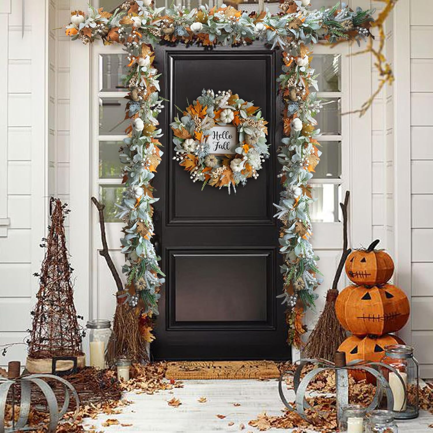 AmberMist™ Harvest Wreath — Ignite Cozy Fall Magic That Lasts All Season