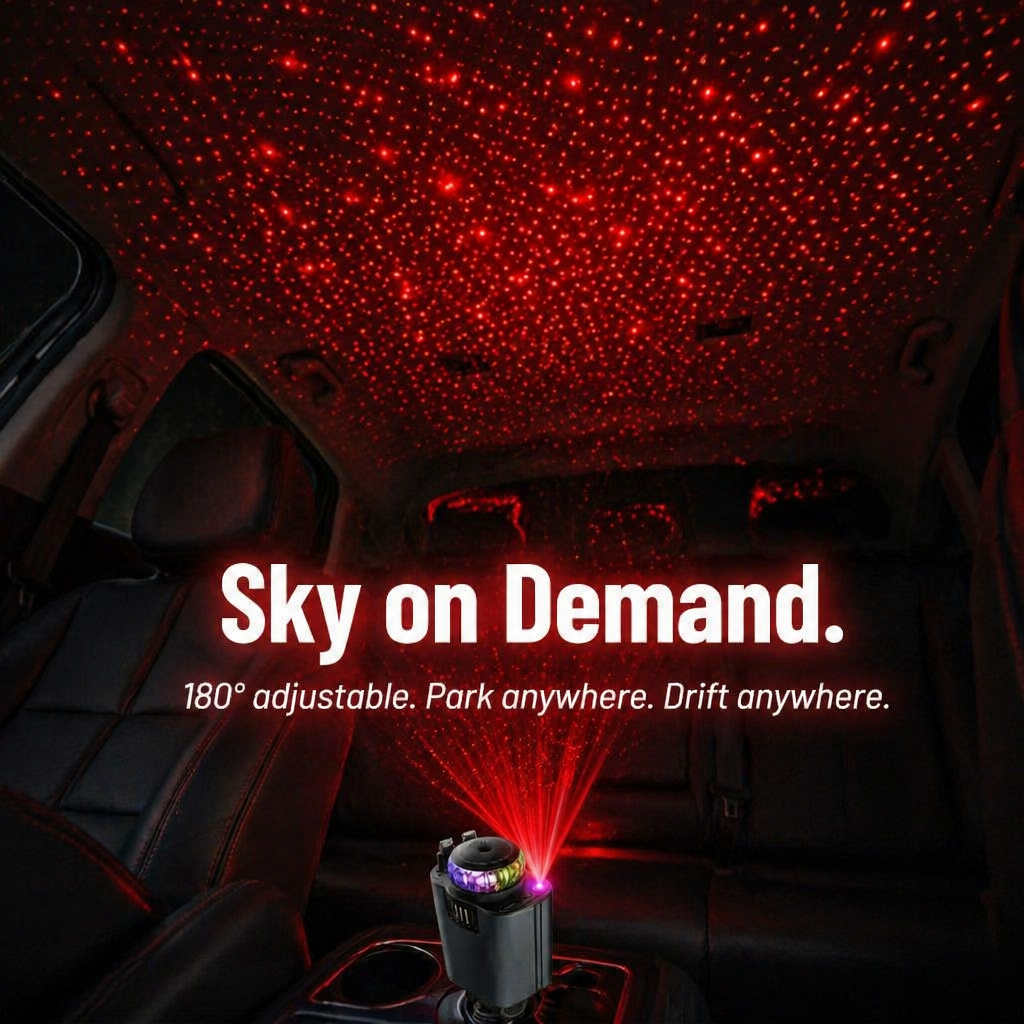 LumiVibe™ — Power, Scent & Star-Project Your Car with One Plug