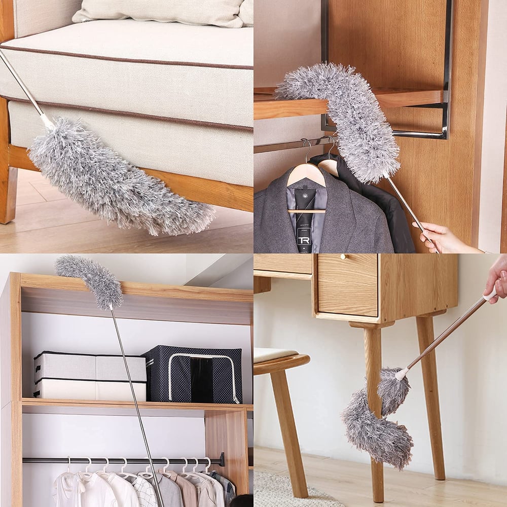 Telescoping Microfiber Duster | Longer Reach | Flexible Head | Washable | DustReach