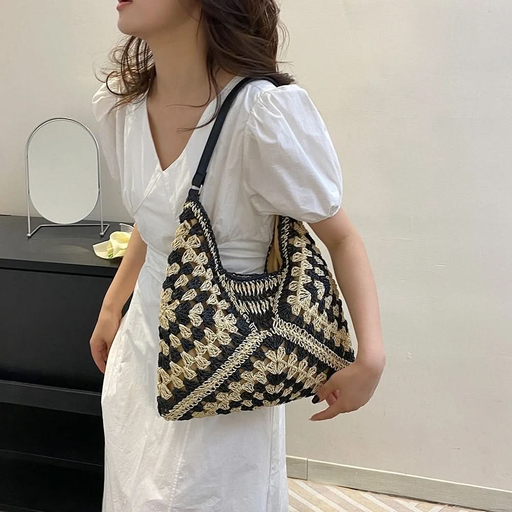 Crochet Beach Tote Bag in Bohemian Style