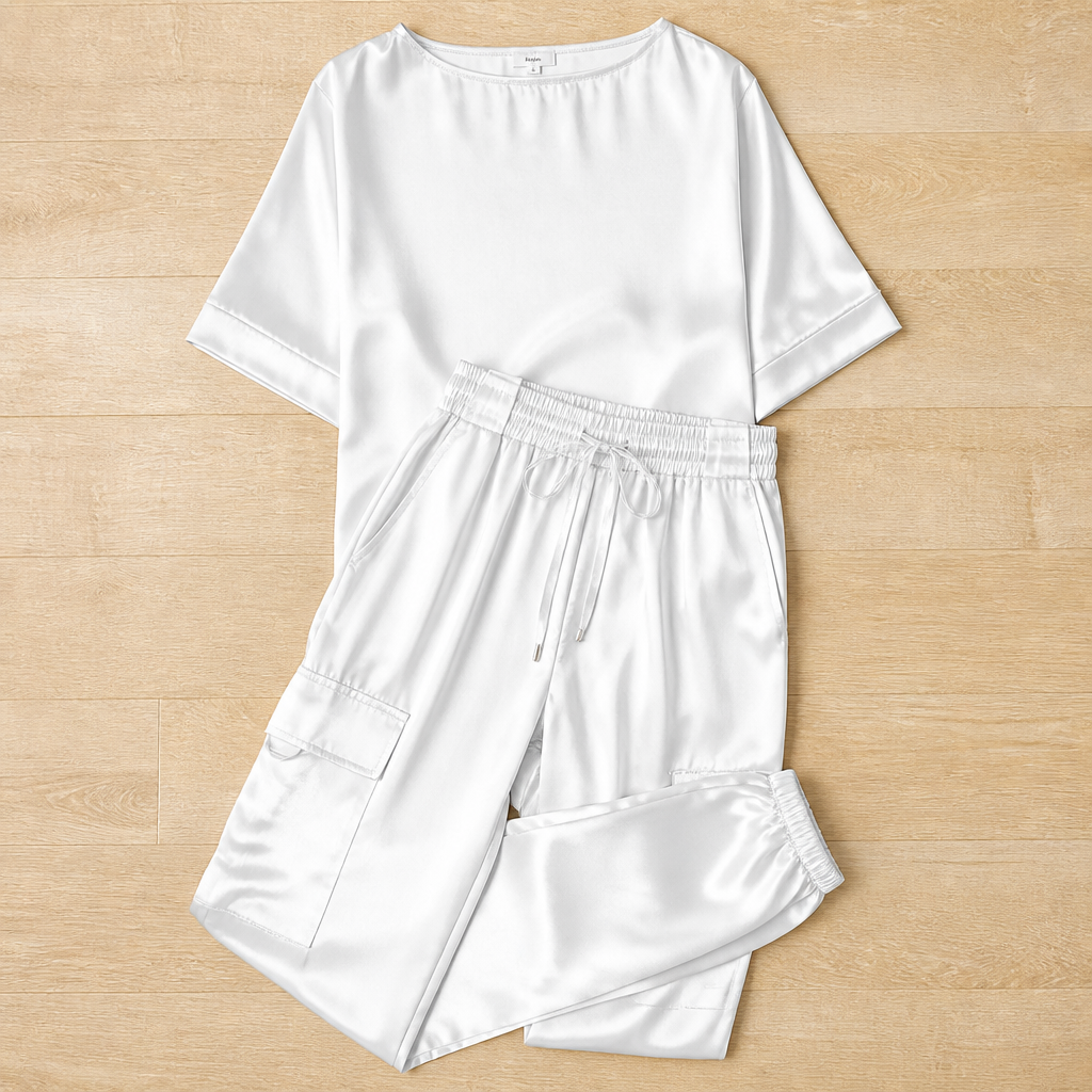 Celestiva™ Satin Sweater and Pants Set — Wrap Yourself in Cool, Effortless Elegance Every Day