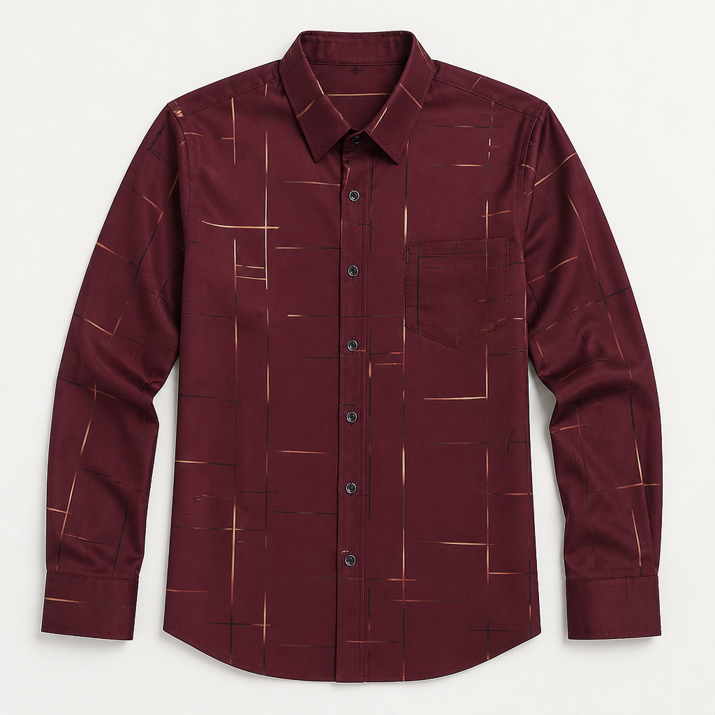 Ultra-LightPower™ – Breathable Stretch, Wrinkle-Free Line-Print Dress Shirt