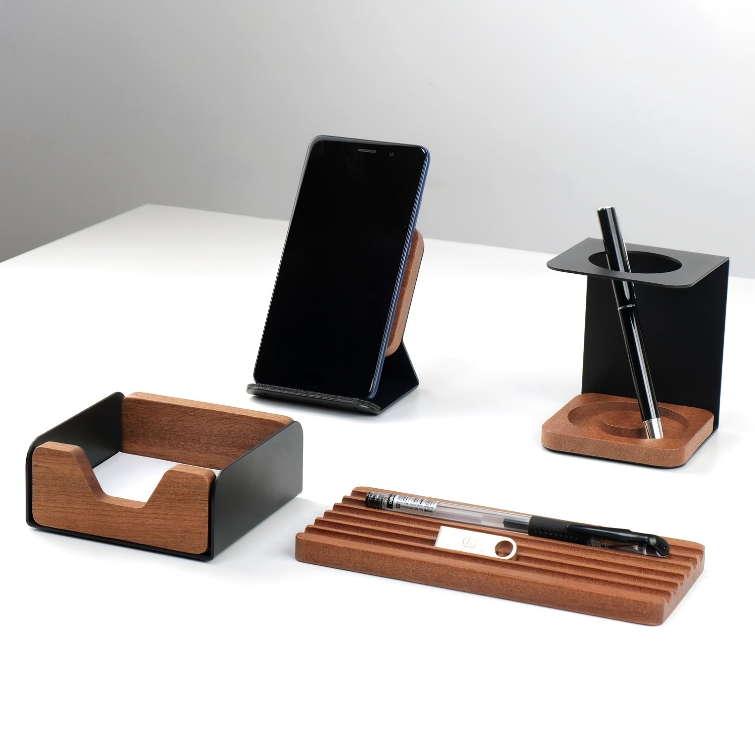 Classic Carbon Steel Desk Organizer Collection