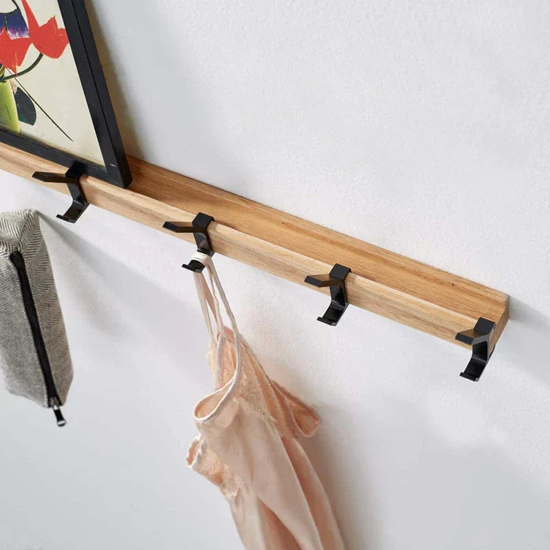 Wall-Mounted Coat Hanger with Dual Adjustable Hooks | Space-Saving Storage | Adjustable Double Hooks | Nordivo
