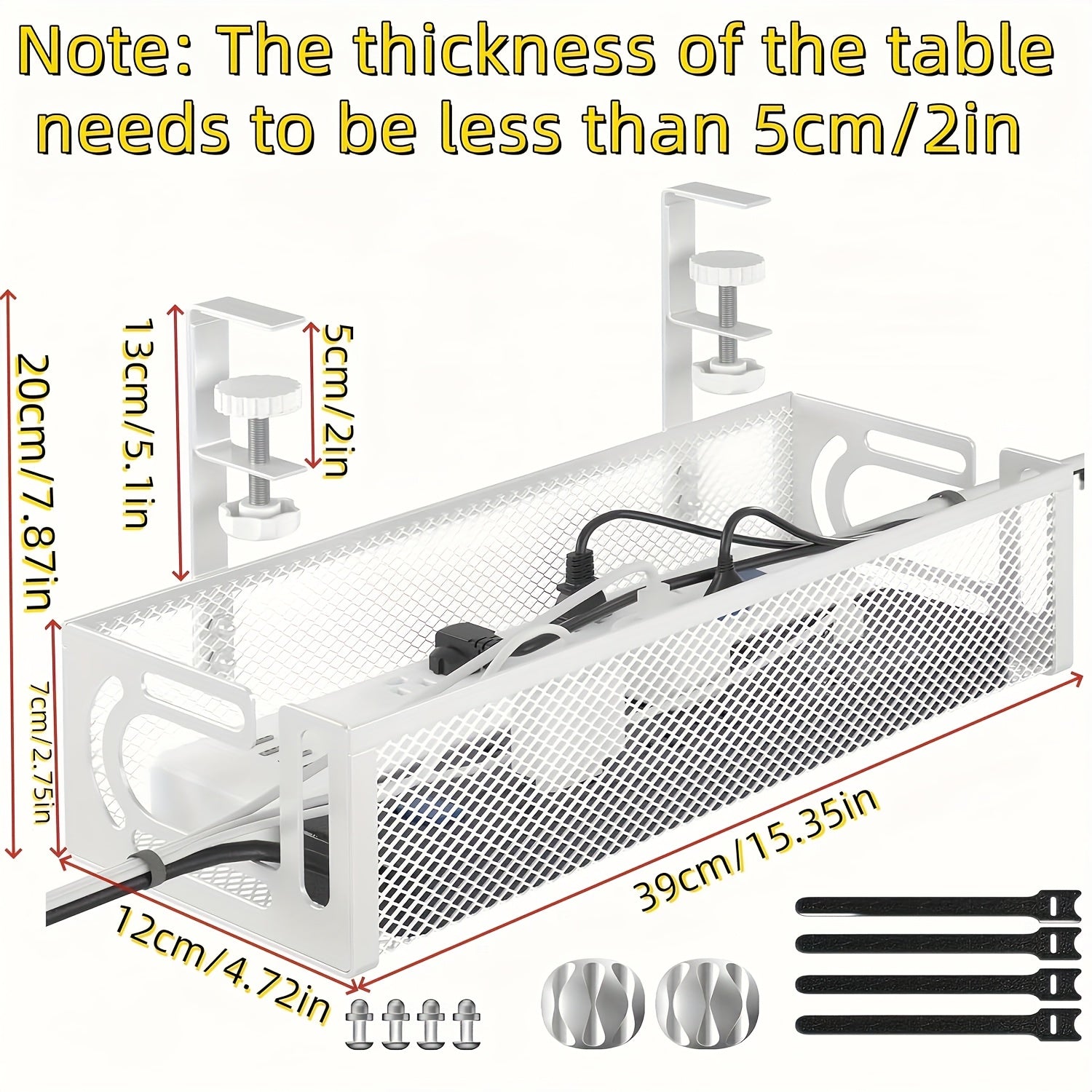 Clutter-Free Desk Cable Management Tray
