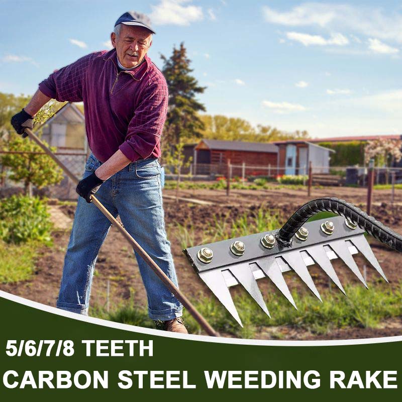 TerraEdge™ Carbon Steel Weed Rake — Effortless Power That Protects and Revives Your Garden