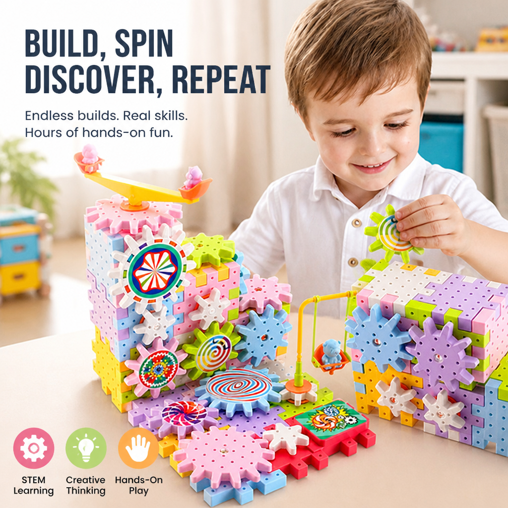 Dynamic GearBuilder™ — Ignite Your Child’s Genius with Every Build and Spin