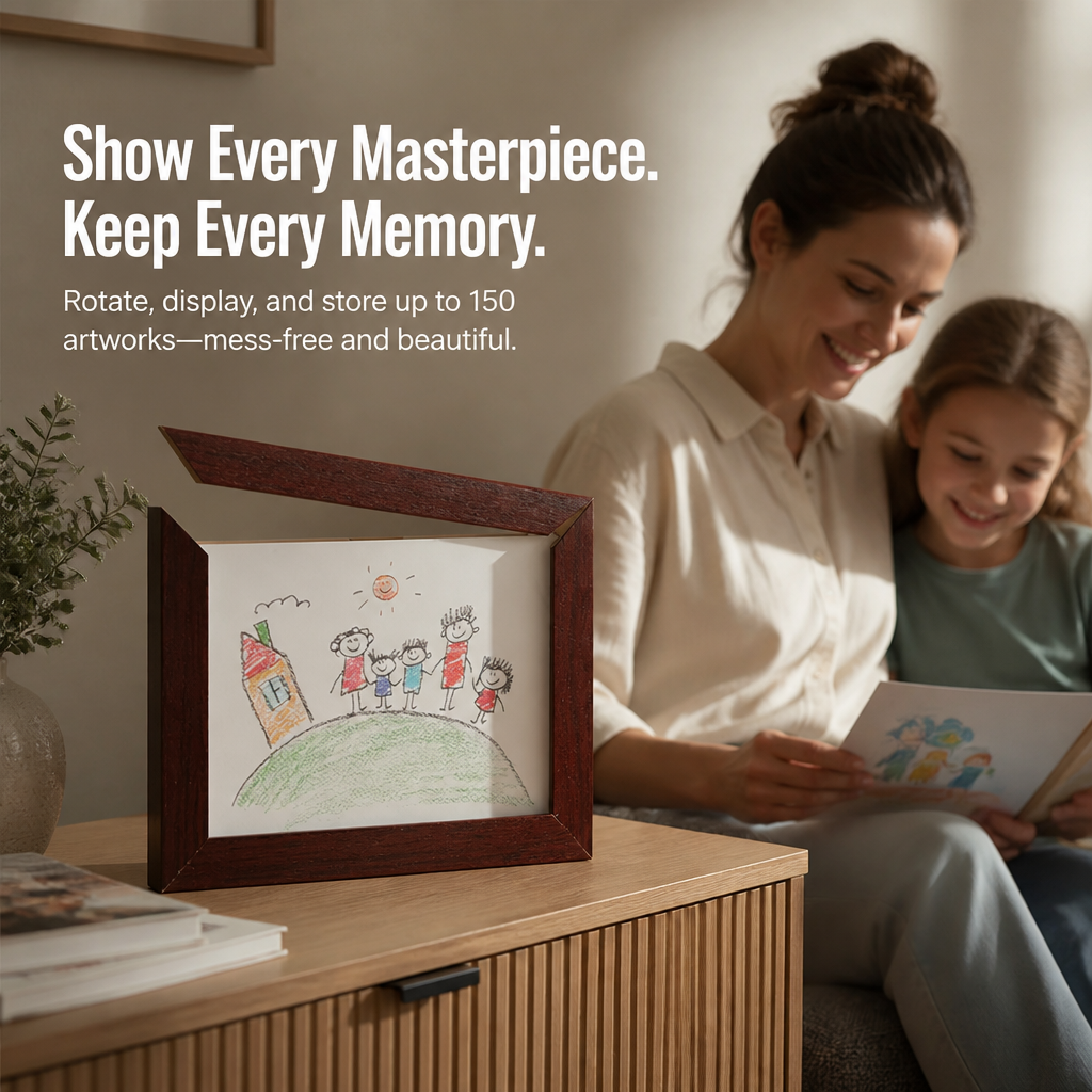 Artisly™ Rotating Memory Frame — Turn Every Masterpiece Into Proud, Clutter-Free Joy