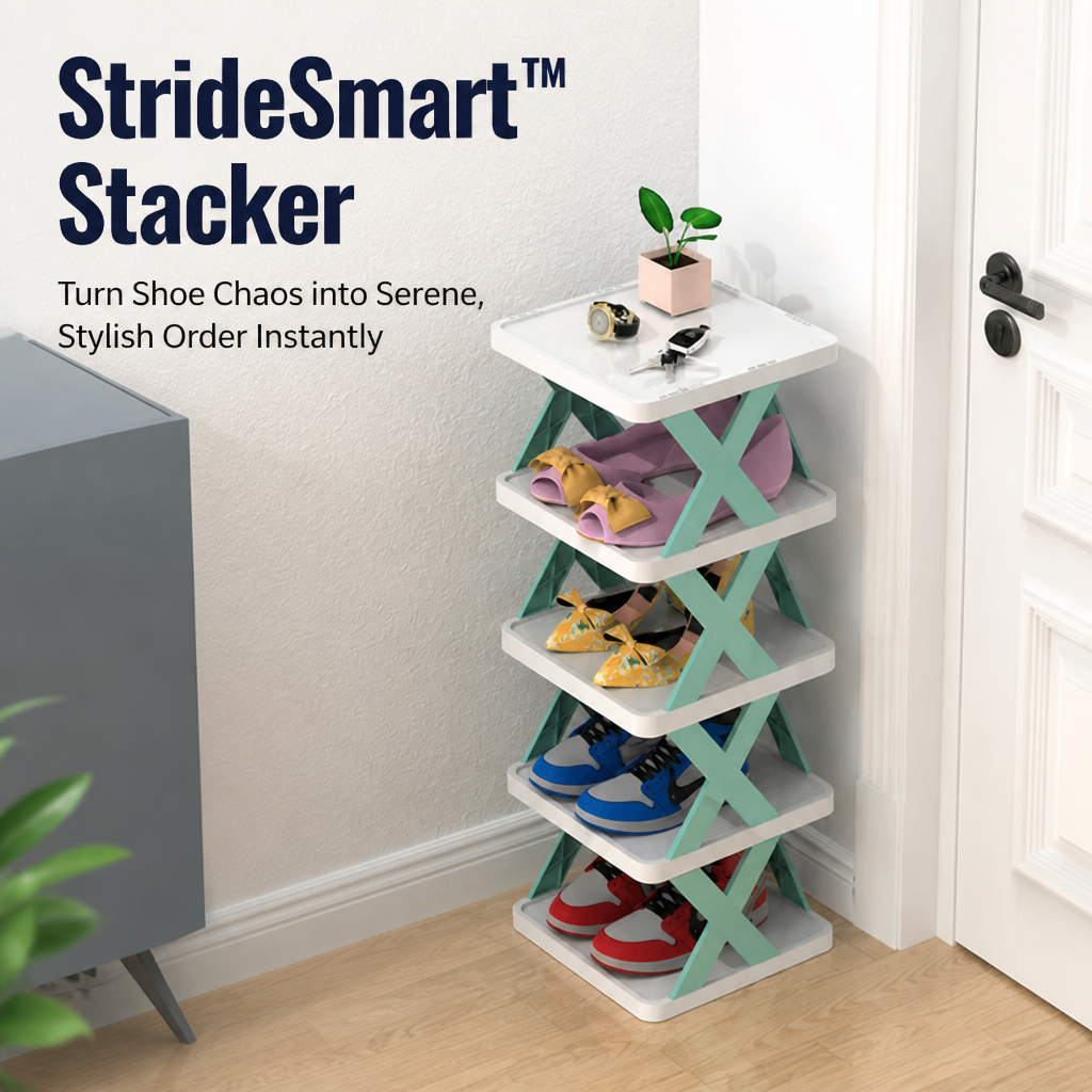 StrideSmart™ Stacker — Turn Shoe Chaos into Serene, Stylish Order Instantly