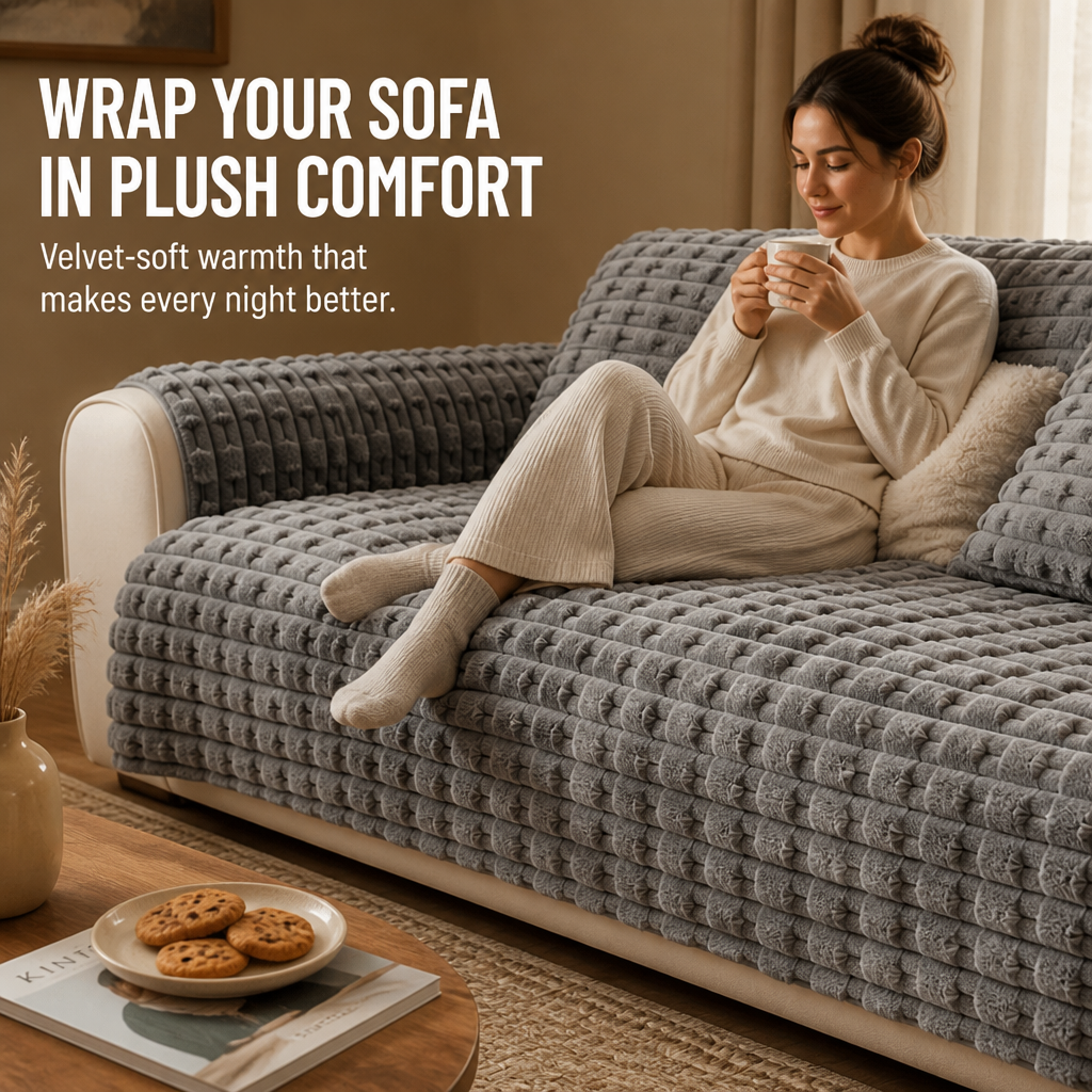 LushNest™ — Wrap Your Sofa in Plush Velvet Comfort That Feels Like Home