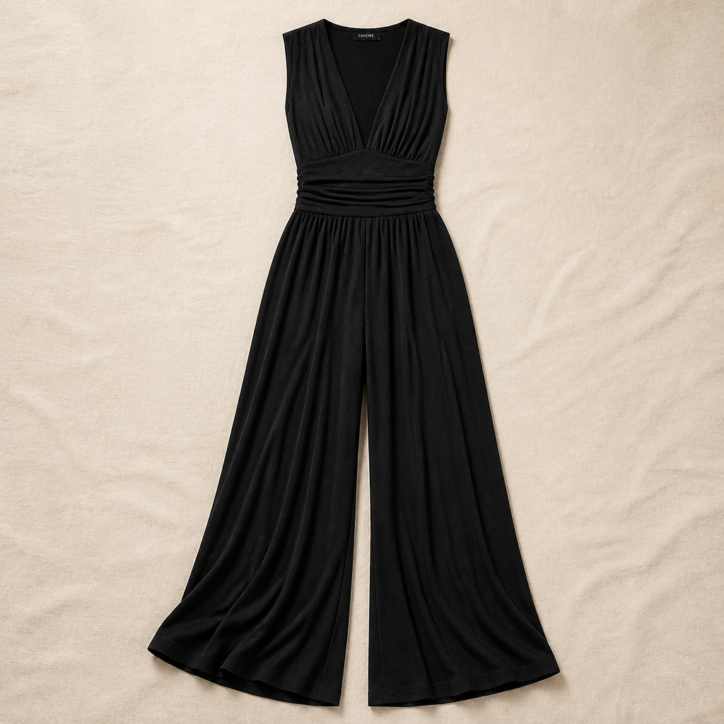 VeronaLuxe™ – Soft Ribbed Sleeveless Wide-Leg Jumpsuit