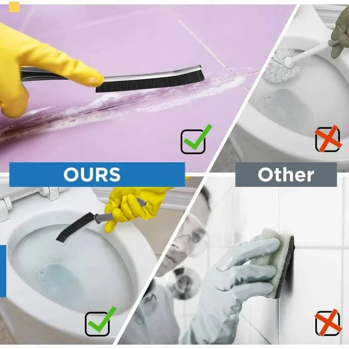 Hard Bristle Grout Cleaning Brush | Kitchen & Bathroom Tiles | Ergonomic Handle