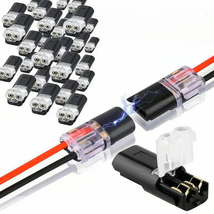 50-Pack Plug-In Connectors for 2-Pole Cables – No Stripping Needed