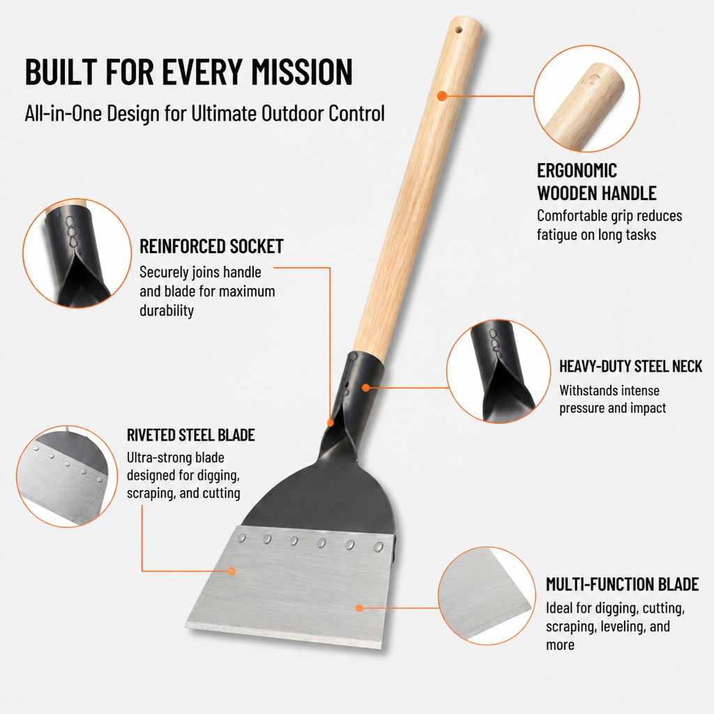 TerraForge™ X1 — Own Every Adventure with the Ultimate All-In-One Survival Shovel