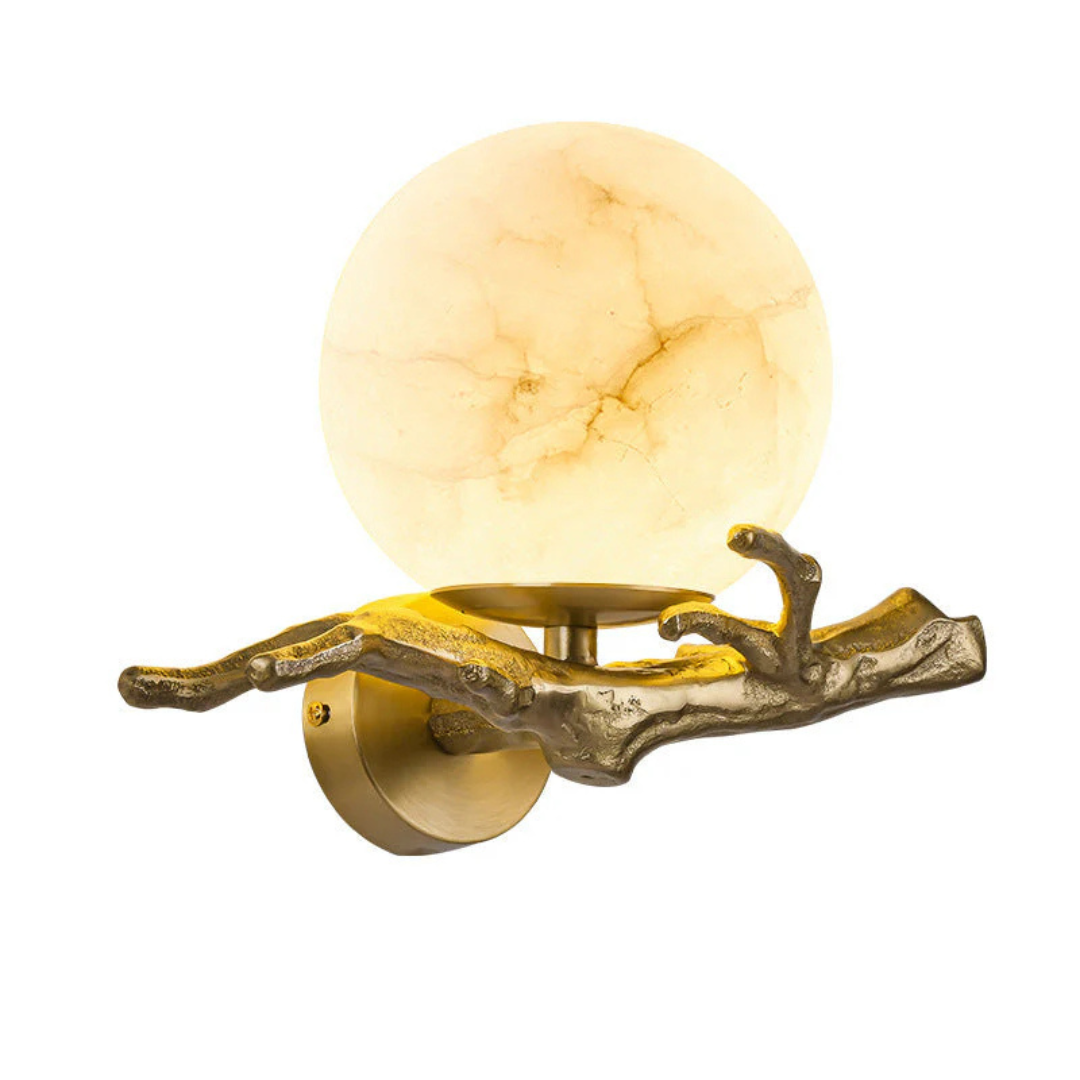 Marble Wall Sconce with Cozy LED Lighting