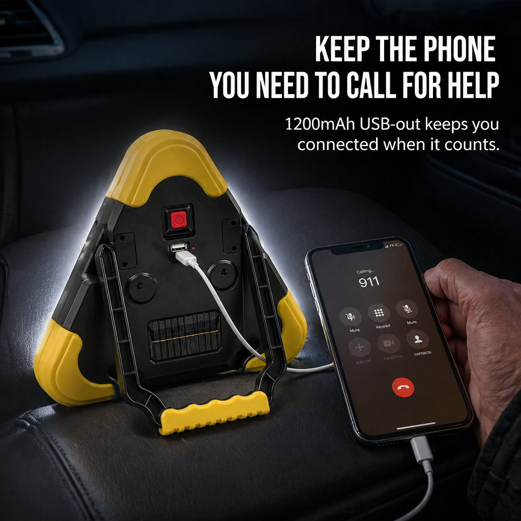 BlazeGuard™ — Illuminate the Night, Signal the Road & Power Your Phone
