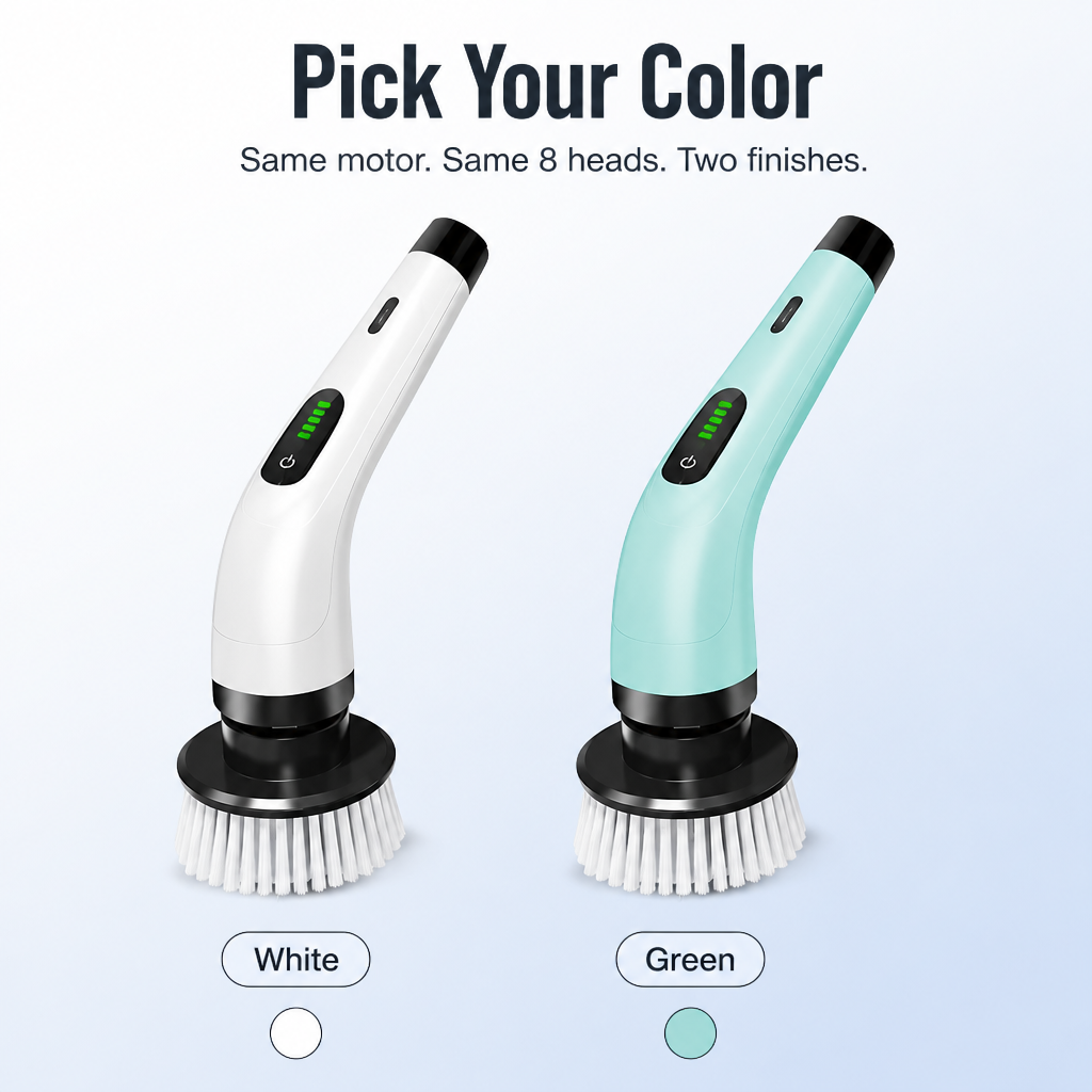 TurboShine™ — Whirl Away Dirt in Half the Time | 8 Heads + Extension Pole