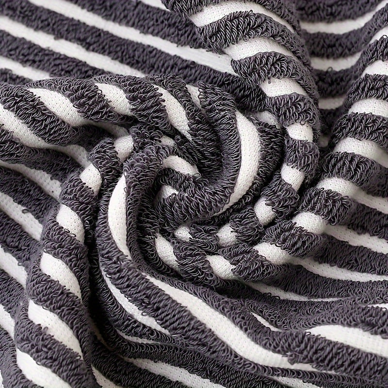 Chic Cotton Loop Towels Set with Stripes for Easy Hanging