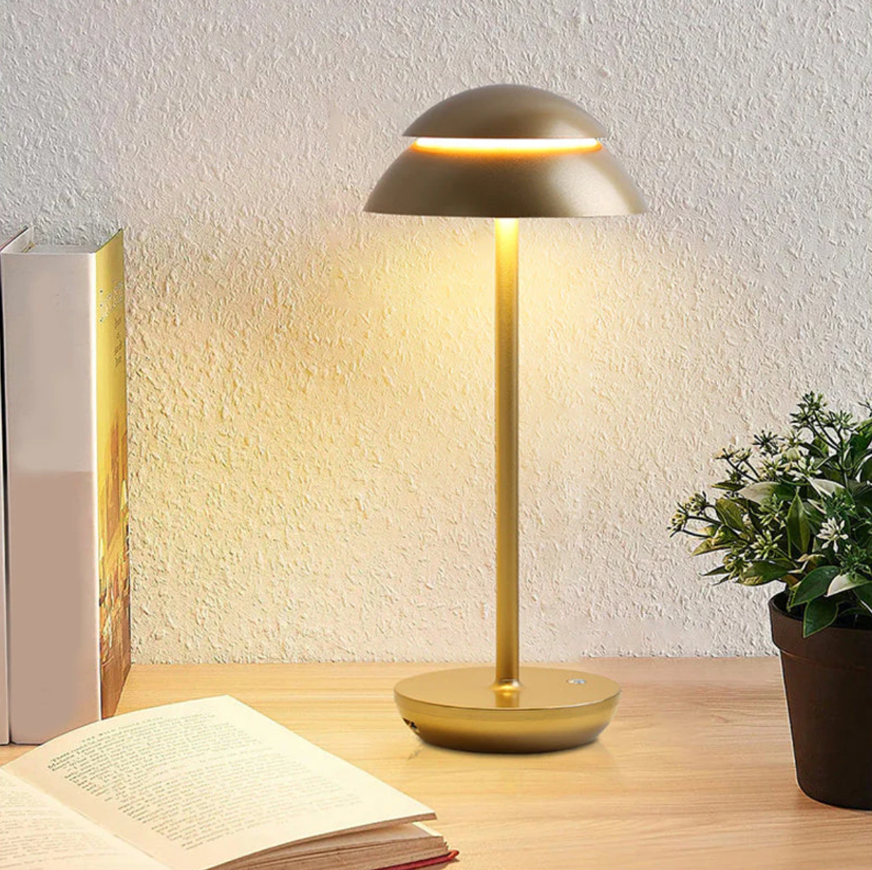 Wireless Dimmable LED Battery Table Lamp LuxeGlow - Contemporary Touch Control | Living Room | Reading Lamp | Bedside Lamp