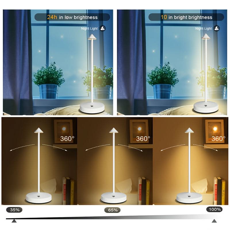 Wireless Rechargeable LED Desk Lamp with Touch Sensor for Ambient Lighting