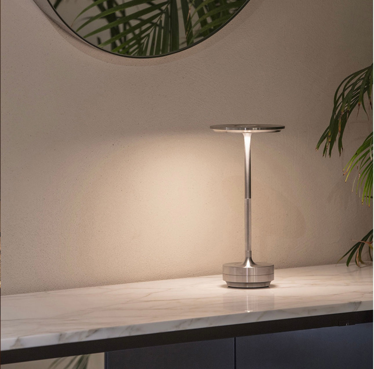 Wireless LED Desk Lamp with Touch Dimmer – Aluminum Build, IP44 Rated
