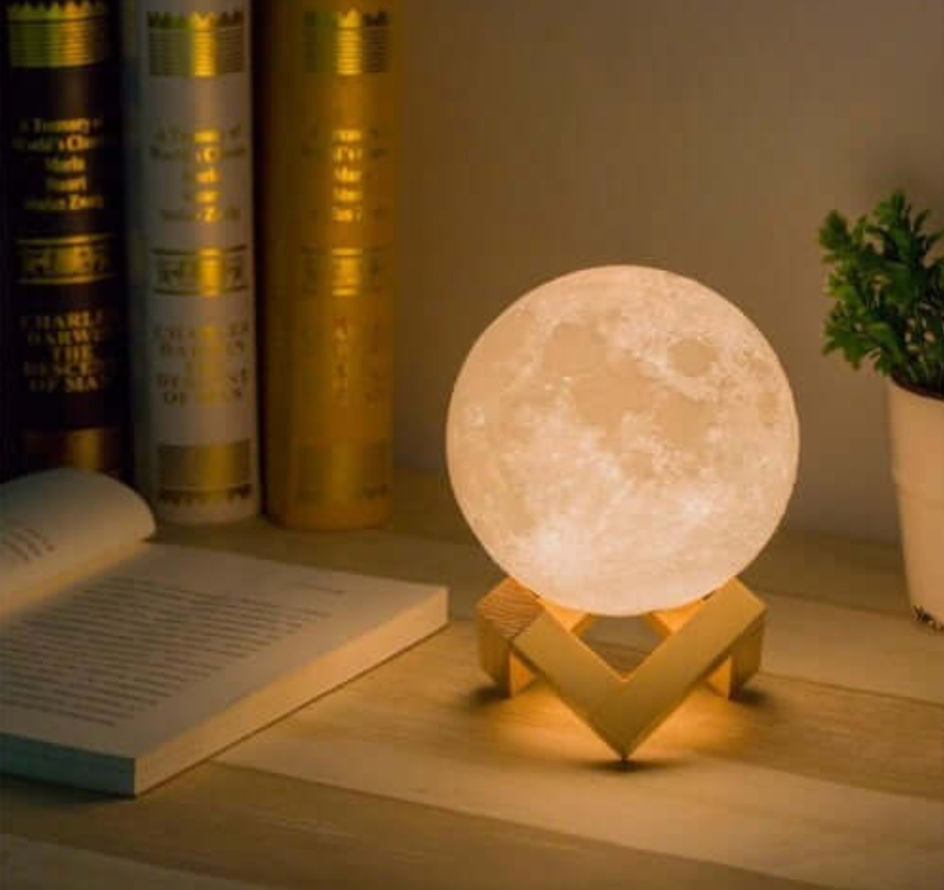 Wireless LED Rechargeable Table Lamp Magical Moon Lamp - Nightstand | Living Room Lamp