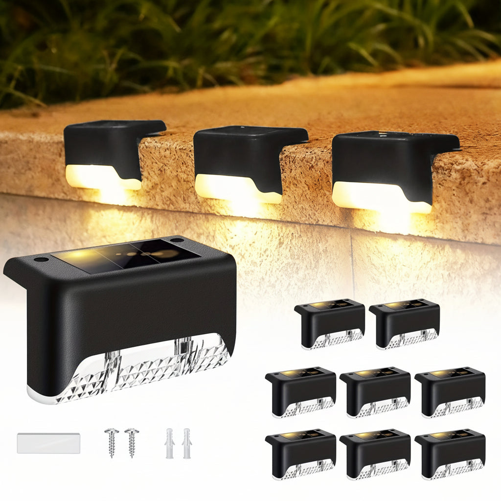 Illuminate Your Outdoors: 8-Piece Solar Pathway Light Set