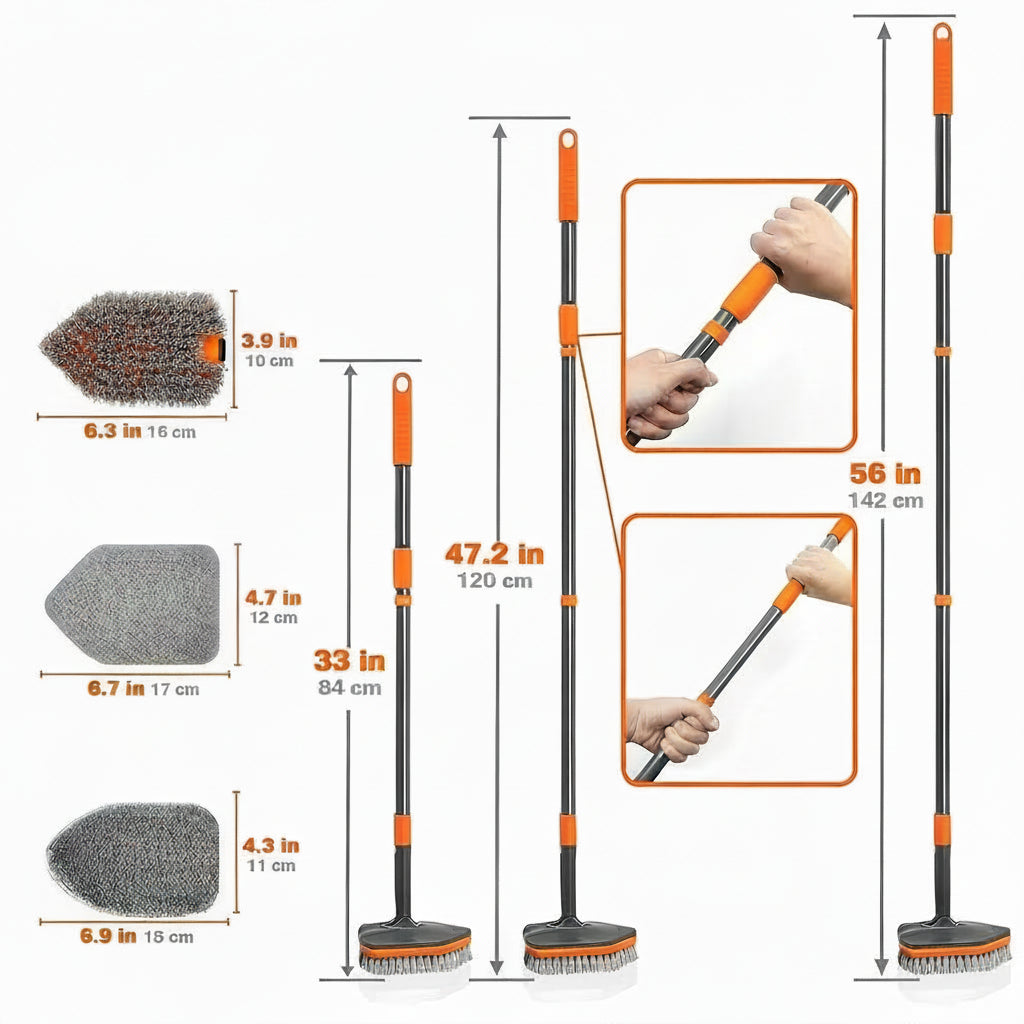 CleanMaster Pro - Versatile Detachable Brush for Tiles & Floors