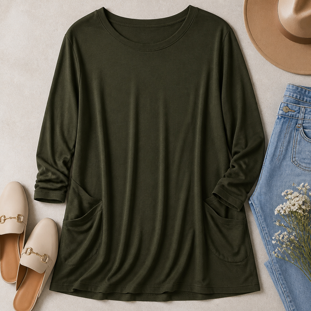 ElevéaComfort™ – Loose-Fit Tunic with Side Pockets for Easy Relaxation