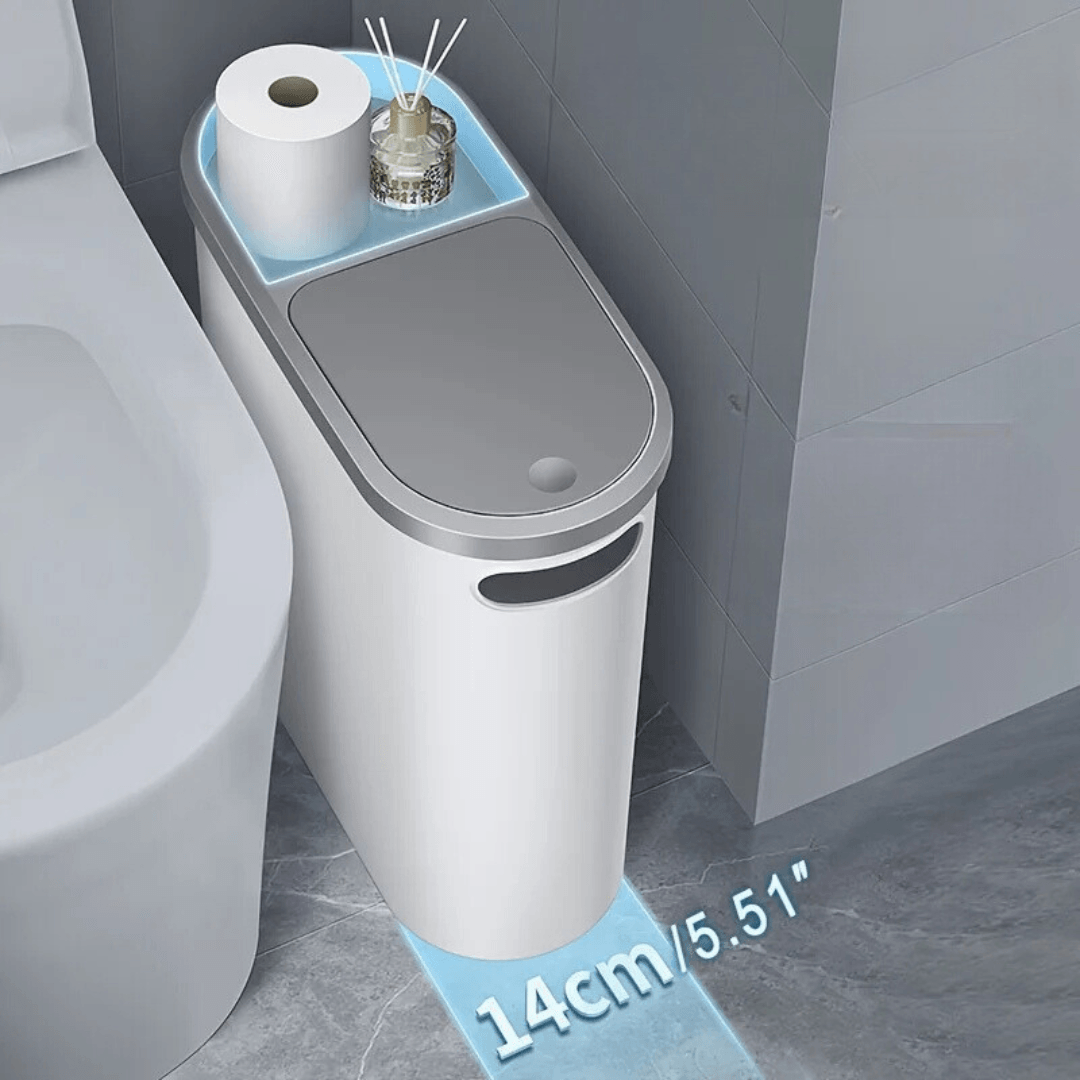 10L Whisper-Quiet Bathroom Waste Bin - Space Efficient Design