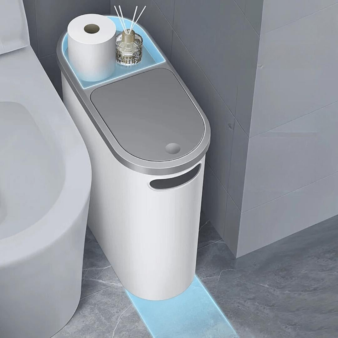 10L Whisper-Quiet Bathroom Waste Bin - Space Efficient Design