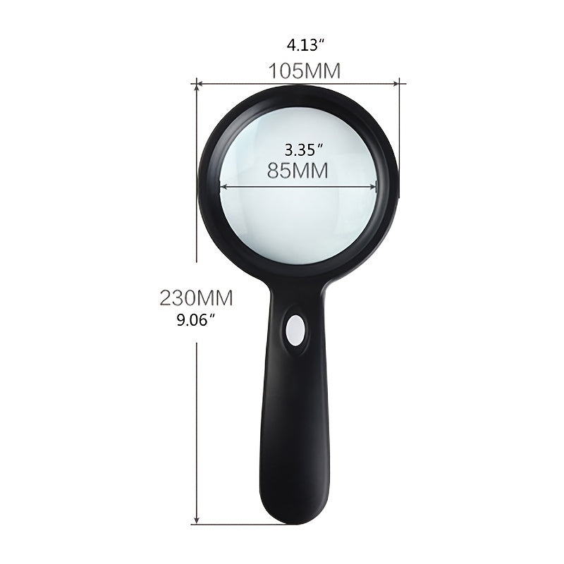 LumenSight - 10X Handheld Magnifier with 12 Adjustable LEDs