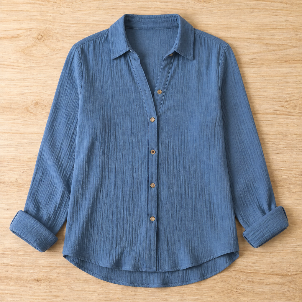 AvioraLuxe™ Pleated Lapel Shirt — Feel Stunningly Confident and Fresh All Day Long