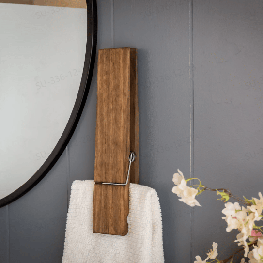 1+1 FREE | Clothespin Towel Holder – Add Cozy Rustic Charm and Strong Grip to Your Home