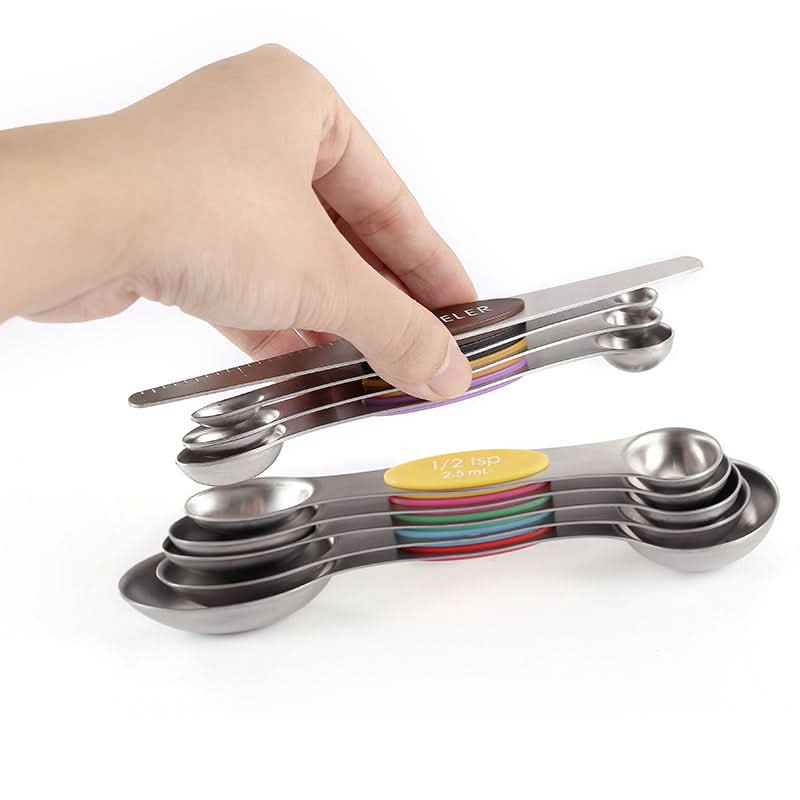 Magnetic Measuring Spoons Set in Stainless Steel