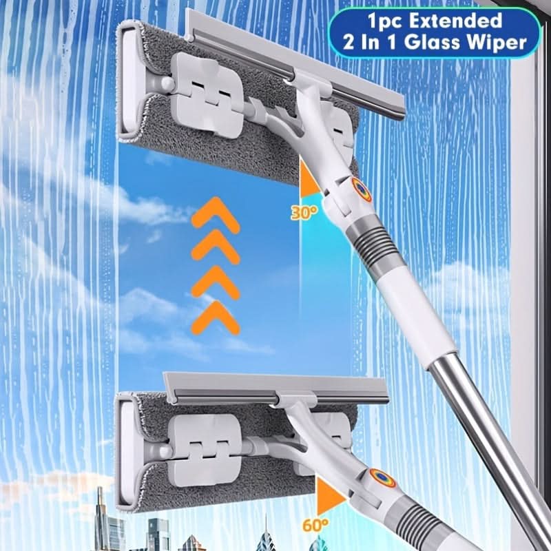 360-Degree Glass Squeegee with Extended Handle for Efficient Cleaning