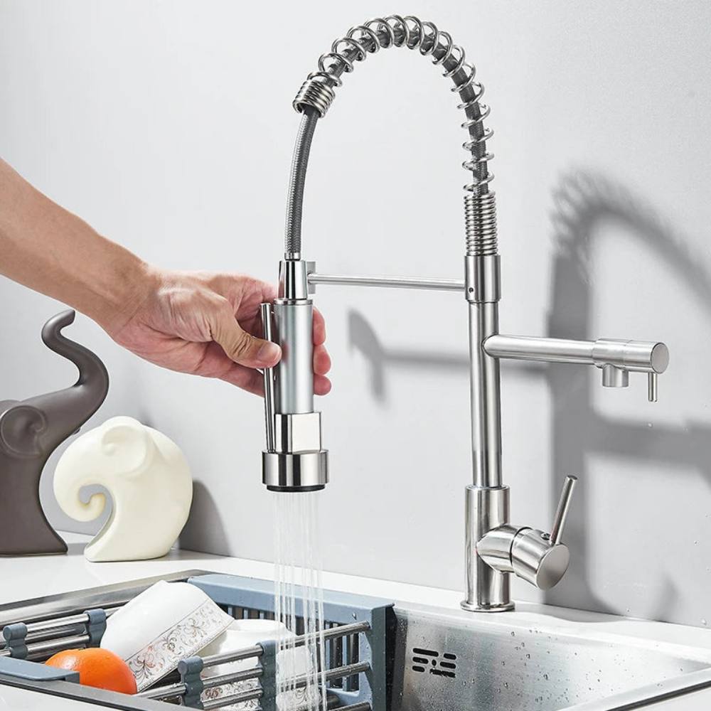 Pull Down Kitchen Faucet with Swivel Spout